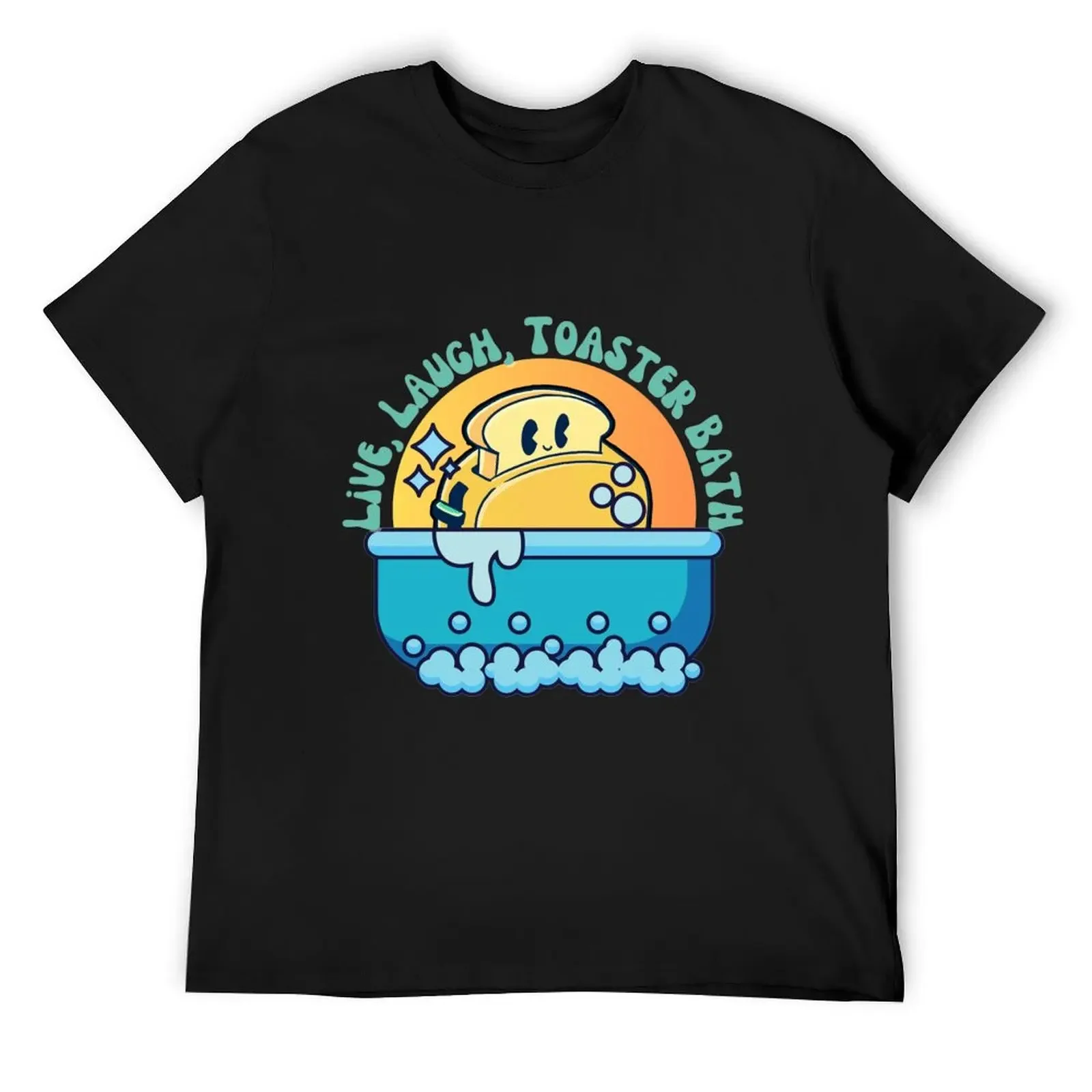 

Live, Laugh, Toaster Bath with Dark Background T-Shirt valentines clothes hippie clothes croswit shirt man clothes shirts men