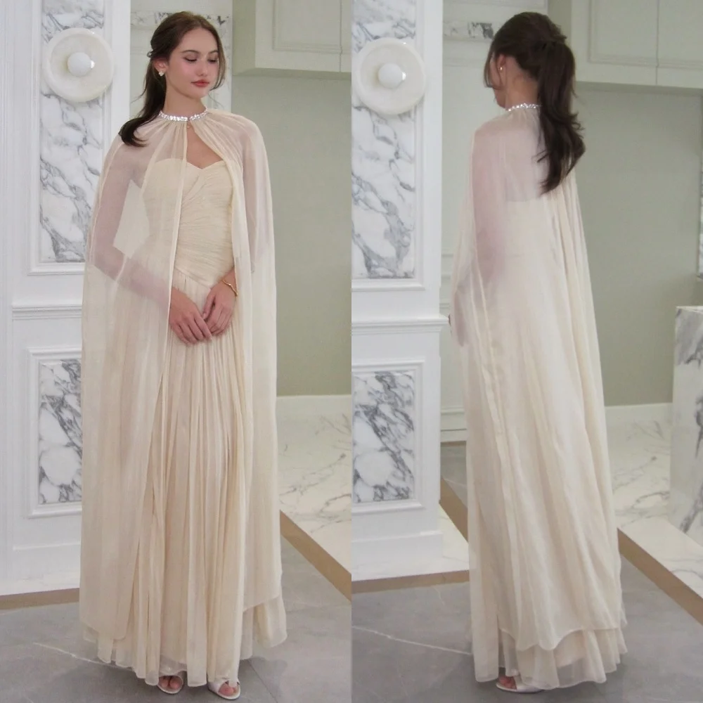 

Customized Modern Style Elegant Chiffon Rhinestone Pleat Straight Strapless Long Dresses Bespoke Occasion Dresses Simple Classic