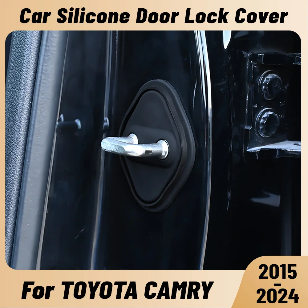 

For TOYOTA CAMRY 2015-2024 Car Door Shock Absorber Door Lock Protector Silicone Auto Door Lock Latches Cover Accessories
