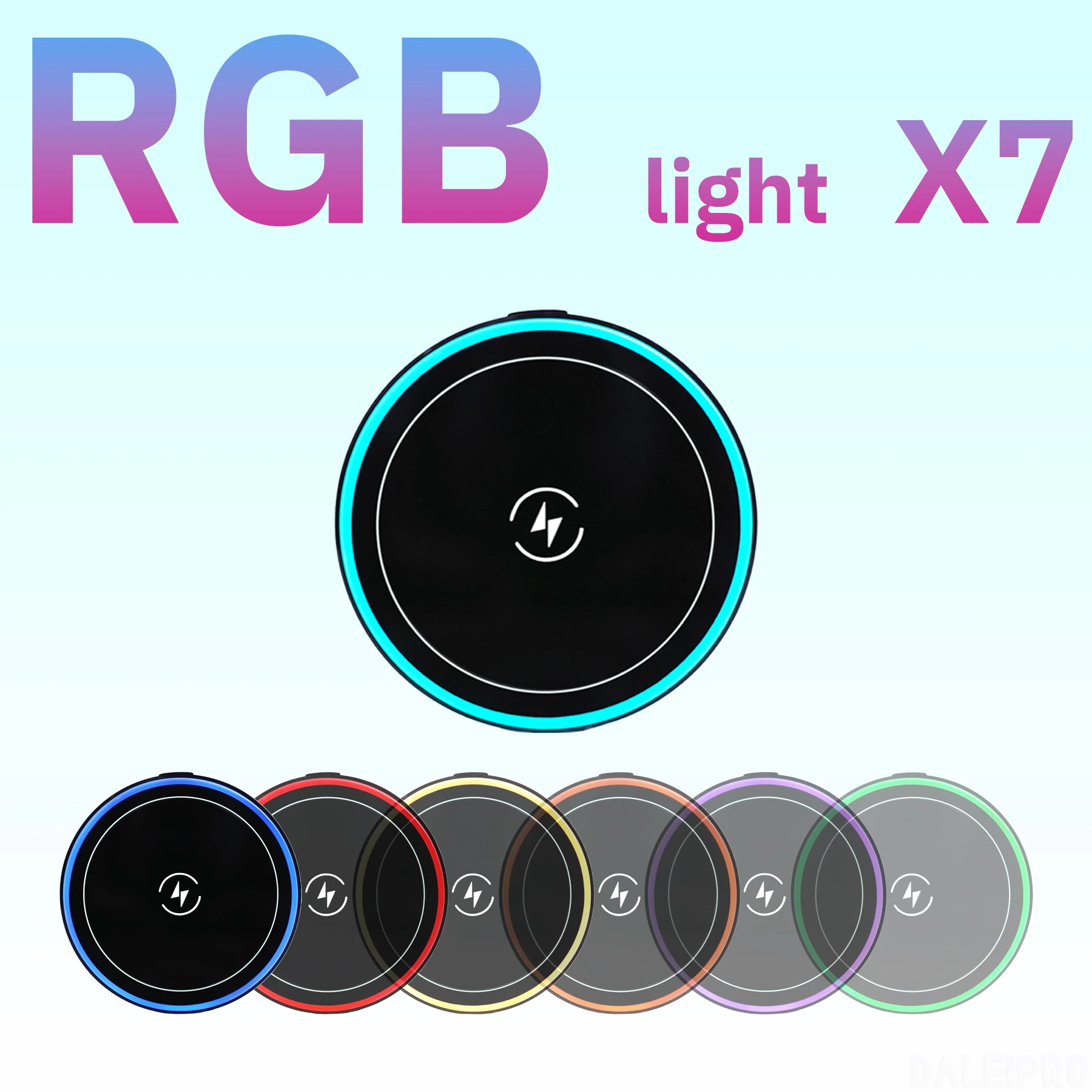 حامل هاتف مغناطيسي للسيارة 15 وات شاحن لاسلكي مغناطيسي للهاتف جبل RGB LED أضواء Magsafe شاحن آيفون وسامسونج وشاومي