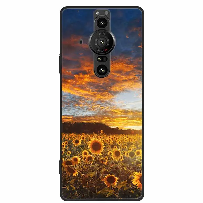 For SONY XPERIA PRO-I Case Original Soft Silicone TPU Phone Cases For SONY XPERIA PRO I Scenery Shockproof Back Cover New Fundas