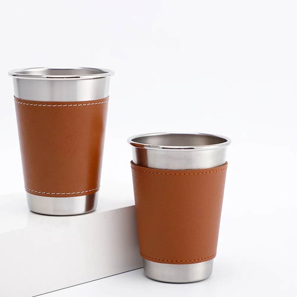 

2 Pcs Steel Beer Mugs Reusable Thermal Tumblers Coffee Tea Cups Stainless Steel Beer Cups Gifts Birthday Party