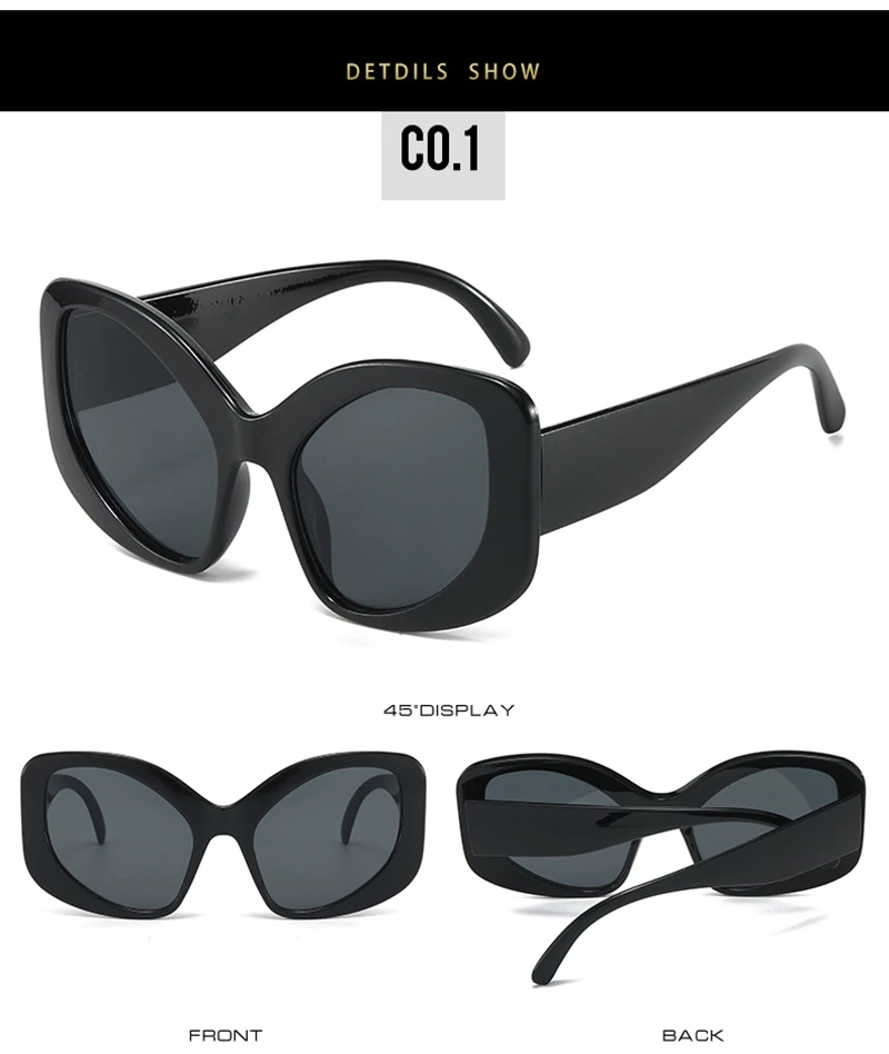 Shabuna Mode übergroße Cat Eye Frauen Sonnenbrille Sonnenbrillen UV400 Retro Männer matte Bonbon Farbe Sonnenbrille – Detail 7