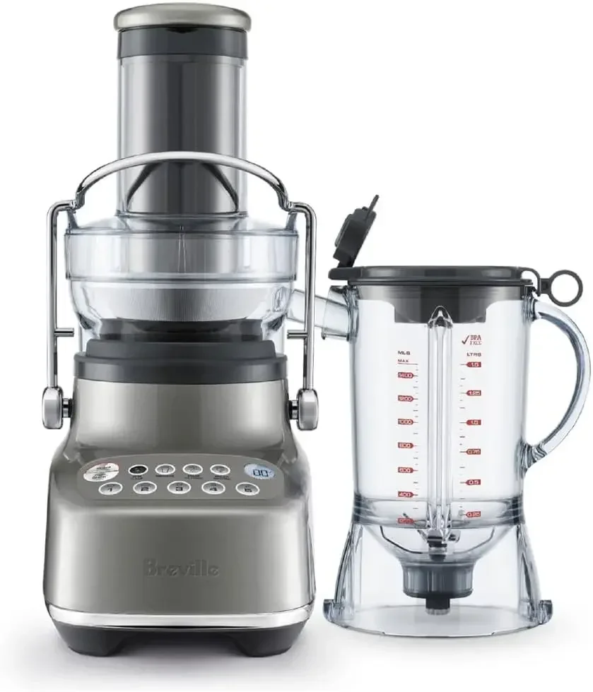 Breville the 3X Bluicer ™   เครื่องปั่นและคั้นน้ําผลไม้ BJB615SHY, Smoked Hickory