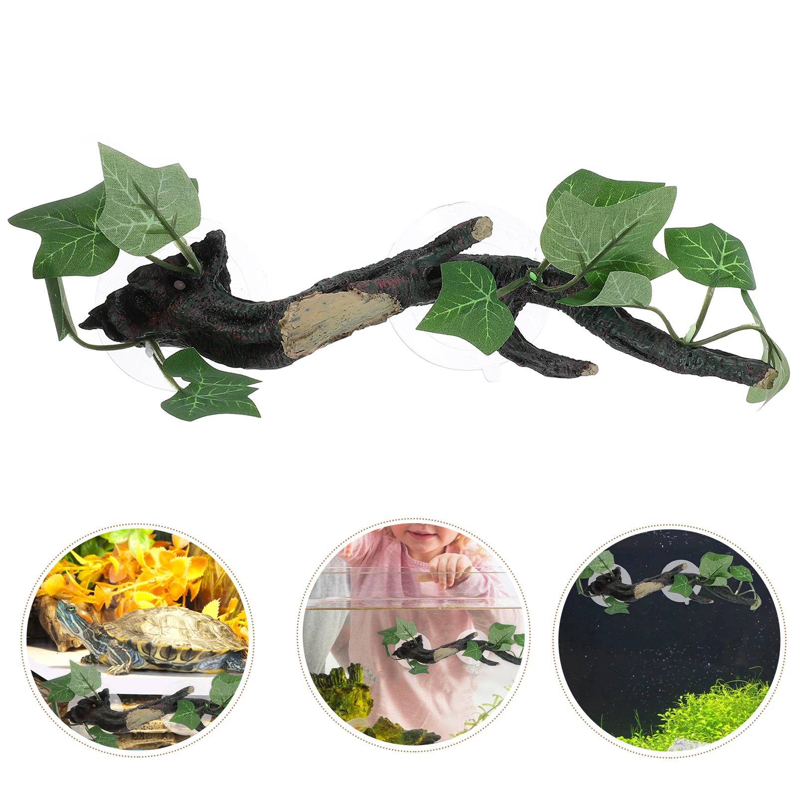 

1pc Realistic Simulated Plant Green Rattan Decoration Resin Natural Landscaping Aquarium Supply Container Resin Craft Decor Fish