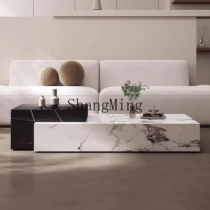 

FG living room coffee table rock slab household rectangular large flat-floor villa high-end high-end coffee table living room