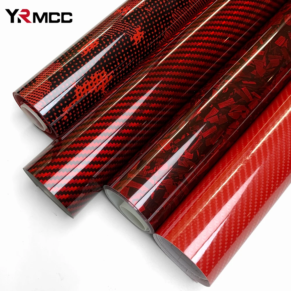 

Carbon Fiber Vinyl Wrap Glossy Red Car Stickers Motorcycle Carbon Fiber Vinyl Sticker Adhesive Film Cover for Cars Accessories