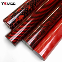 Carbon Fiber Vinyl Wrap Glossy Red Car Stickers Motorcycle Carbon Fiber Vinyl Sticker Adhesive Film Cover for Cars Accessories