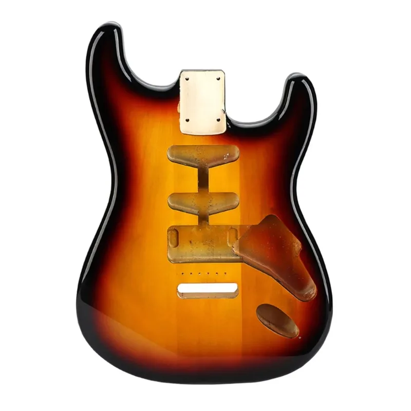 Dual Pickup Hole Poplar Guitar Barrel Wood Color Sunset Yellow Tri color Red Poplar Guitar Barrel Single Double hole