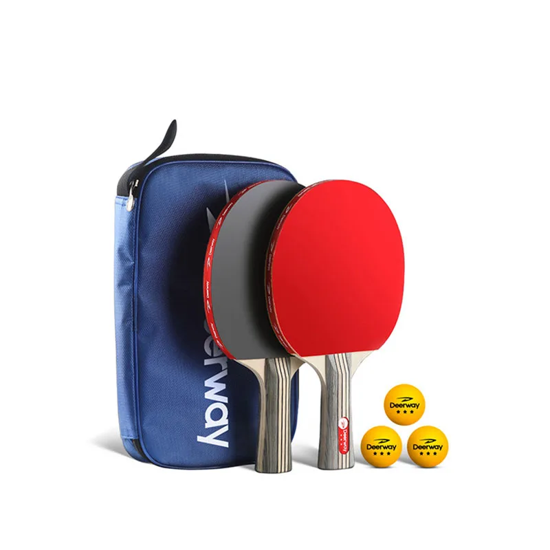 Beginner Wooden Table Tennis Bats Ping Pong Paddls 1 Pair Straight Reverse Grip Poplar Wood Rackets With Bag