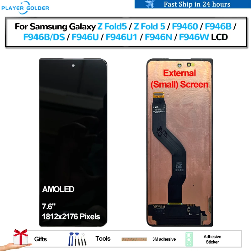 AMOLED For Samsung Galaxy Z Fold5 Z Fold 5 F9460 F946B F946U F946N Pantalla lcd Display Touch Panel Screen Digitizer Assembly