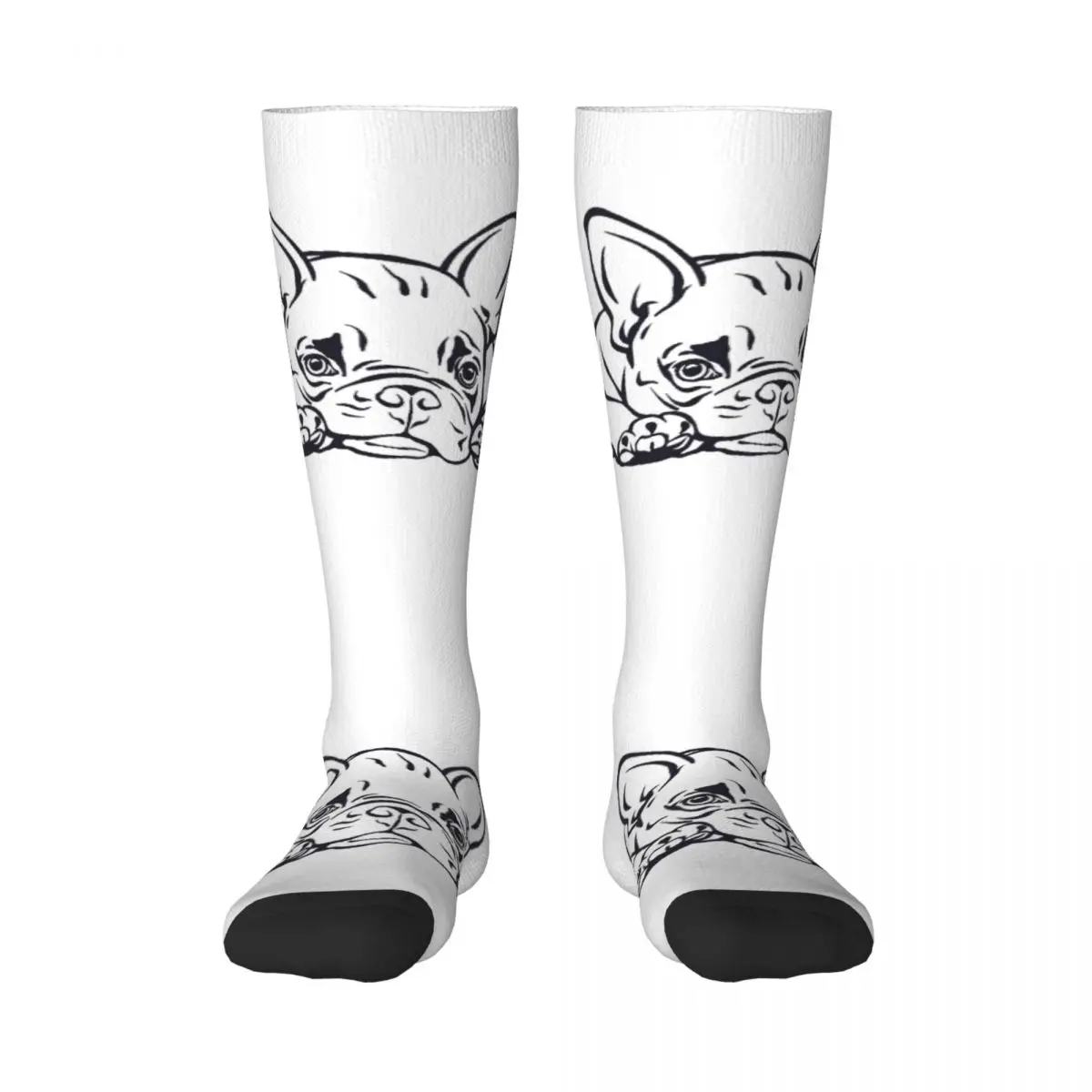 Custom Women French Bulldog Pet Stockings 3D Print Dog Animal Knee High Tube Socks