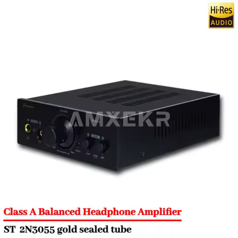 Black Mamba Class A Headphone Amplifier 4.4 Balanced Hi-Fi Amplifier 2N3055 Gold Sealed Power Tube Preamplifier Home Audio