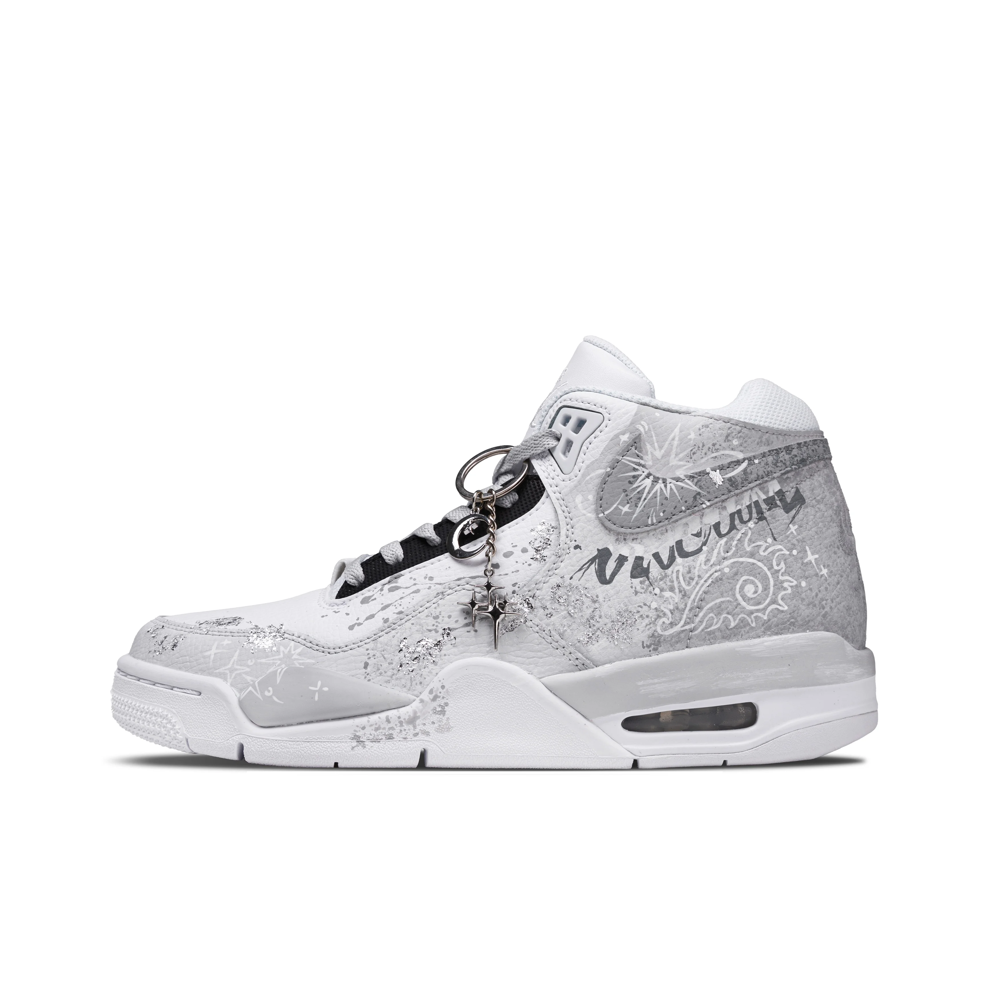 Nike Flight Legacy Silver Star Graffiti Shopping Bag Thermal Height Increasing Impact Resistant Mid top