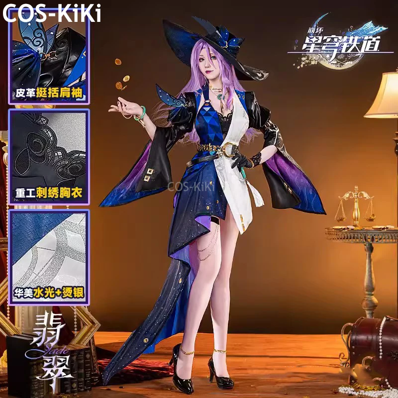 

COS-KiKi Honkai: Star Rail Jade Game Suit Gorgeous Sexy Dress Uniform Cosplay Costume Halloween Party Role Play Outfit Women