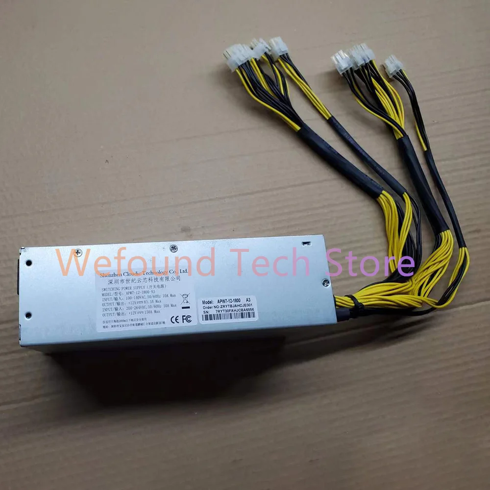 Power Supply APW7-12-1800 1800W APW7+ S9 L3+ 852 10*6P 7th Generatio Full Module APW7-12-1800-A3