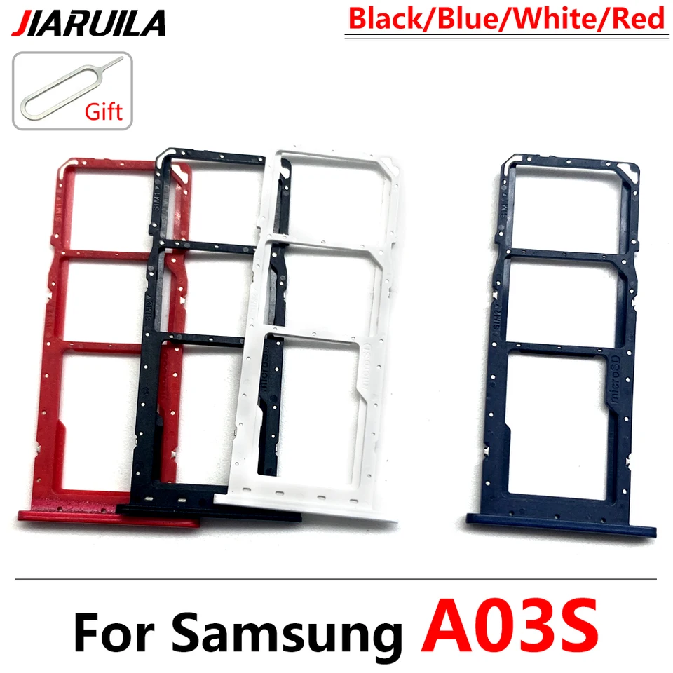 Bandeja de tarjeta SIM probada, soporte, ranura, cajón, adaptador, accesorios de reparación + pin para Samsung A02S A03S A03 Core 5