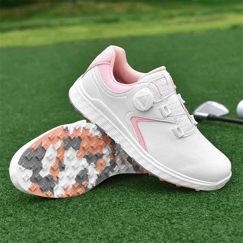 Hot Sale Fashion Pink Women's Golf Shoes Size 36-46 Golf Shoes Spikes Men Non-slip Sports Shoes Trainers Men Zapatillas Hombre