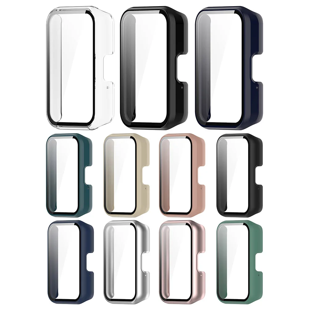 Pc uhr gehäuse uhr stoßstange schutz mit gehärtetem glas staub dicht anti-scratch für samsung galaxy fit 3 SM-R390