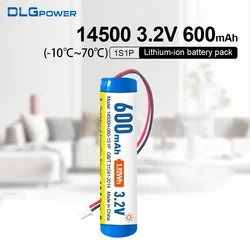 DLG 3.2V 14500 LiFePO4 Battery Pack AA 600mAh 1S1P Protection Board XH2.54 Plug High Temperature Rechargeable Batteries