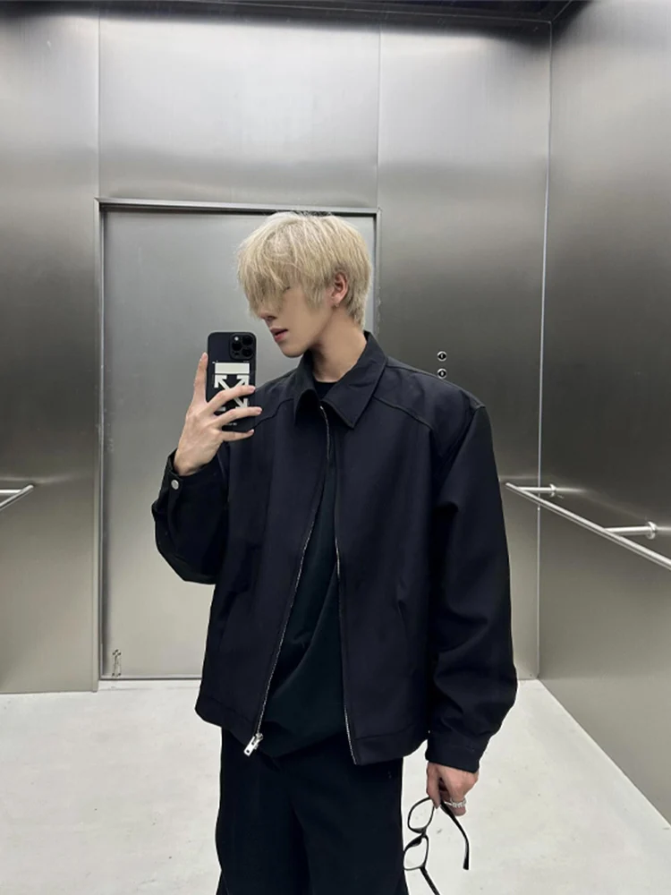 

Cleanfit oulder Pad Jaet Men's Spring Autumn American Collar Haome High-End Feel Trendy Outerwear Casual Polyester Fiber