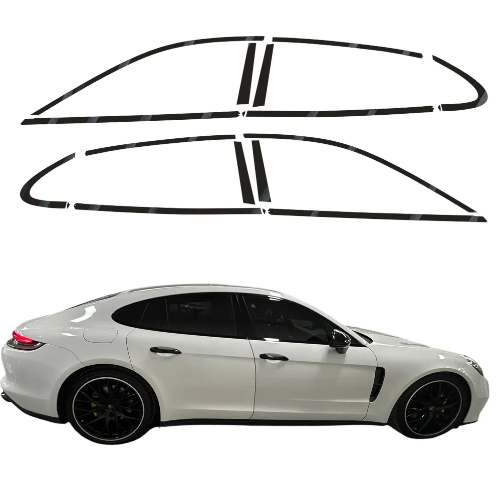 Glossy/Matte Black Chrome Delete Sticker For Porsche Panamera 971 2017-2023 Car Window Exterior Trim Decal
