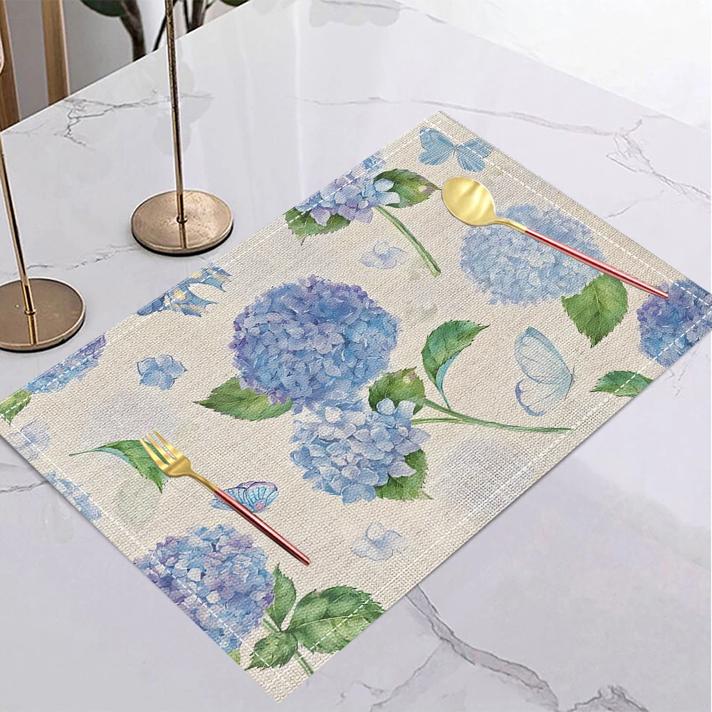【Rustic Wood Floral】Placemat, Washable, Non-Slip & Heat-Insulating Dining Table Mat