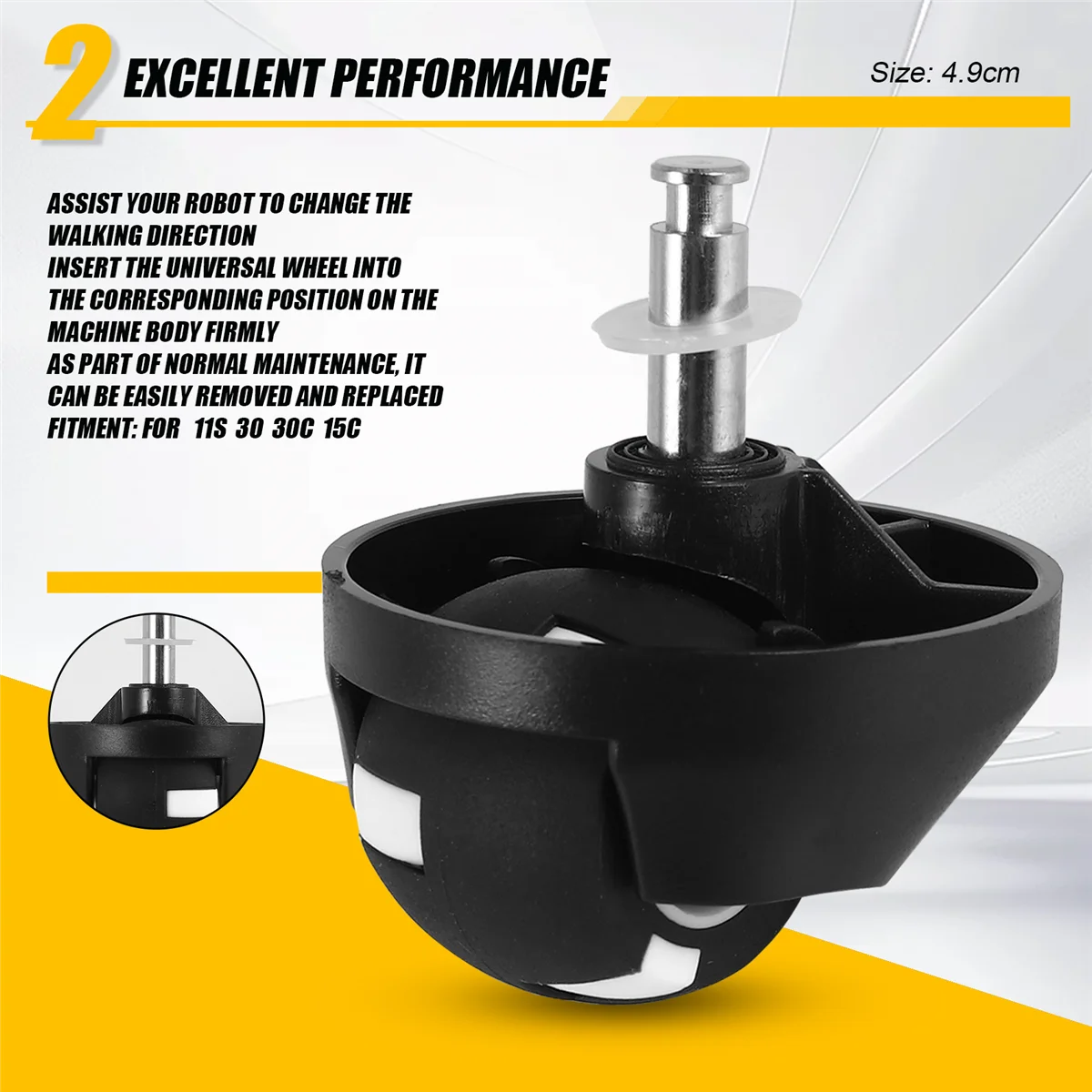 L65A ユニバーサルホイールアンカー Eufy Robovac 11S 30 30C 15C 12 25C 35C ロボット掃除機交換部品