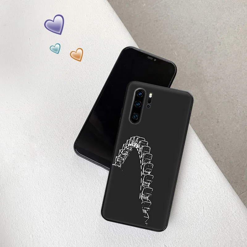 Silicone Black Phone Case for Motorola G200 5G G30 G31 OneFusion Lightning Bridge Tunnel Line Art Huawei P40 P30 P20 Smart Cover image 3