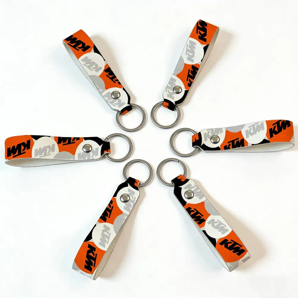For KTM Soft PU Leather Motorcycle Keychain Lightweight Key Holder For Scooter Racing