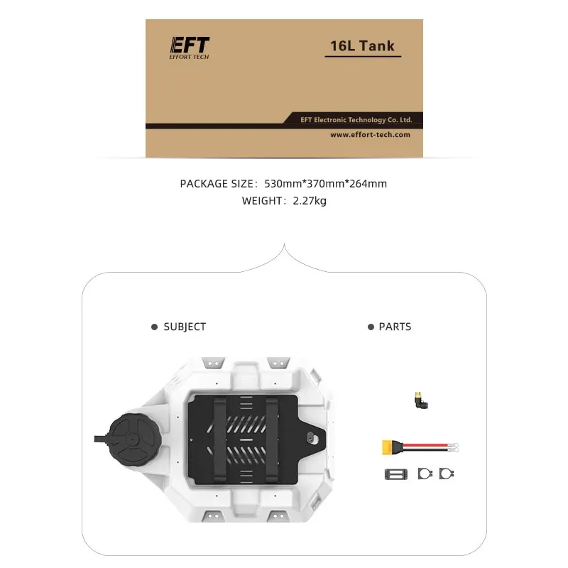 EFT E416P agricultural crop protection machine frame kit, 16L, 4-axis foldable, 380mm, compatible with 40mm Hobbywing X8 motor