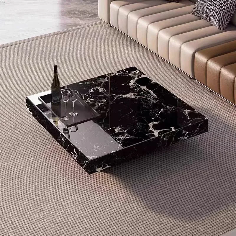 Natural marble special-shaped coffee table small apartment living room household high-end light luxury high-end minimalist