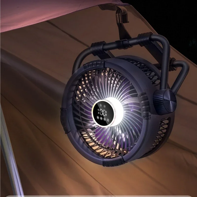 

For ‌Turbo Wind 120° Oscillation For Tent/BBQ/Office IPX3 Waterproof Outdoor Camping Fan USB Rechargeable 40H Cooling Fan With