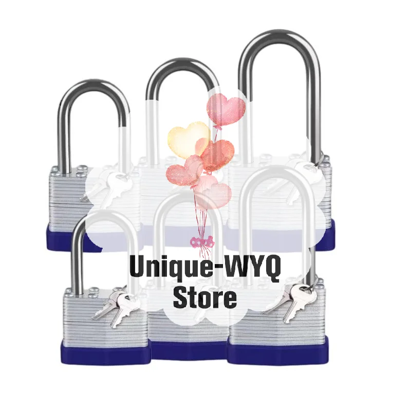 1 Set High Quality Steel Anti Cut Laminated Padlock Heavy Duty Security Padlock Short And Long Anti Rust Security Lock