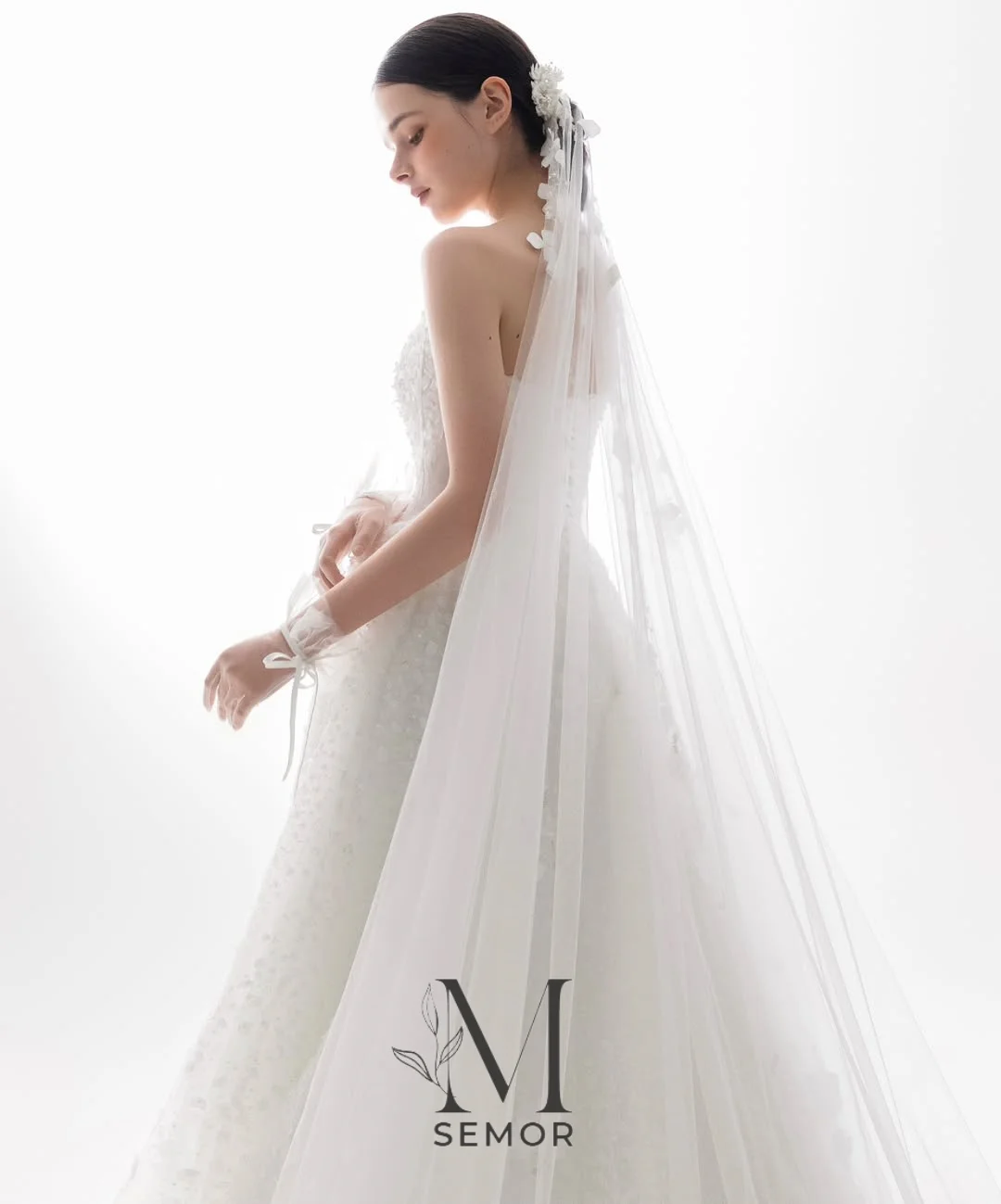 Semor Elegant A-line Sweetheart Neck Wedding Dresses for Women 2026 Lace Applique Strapless Bow Bridal Gown Vestidos Novias Boda