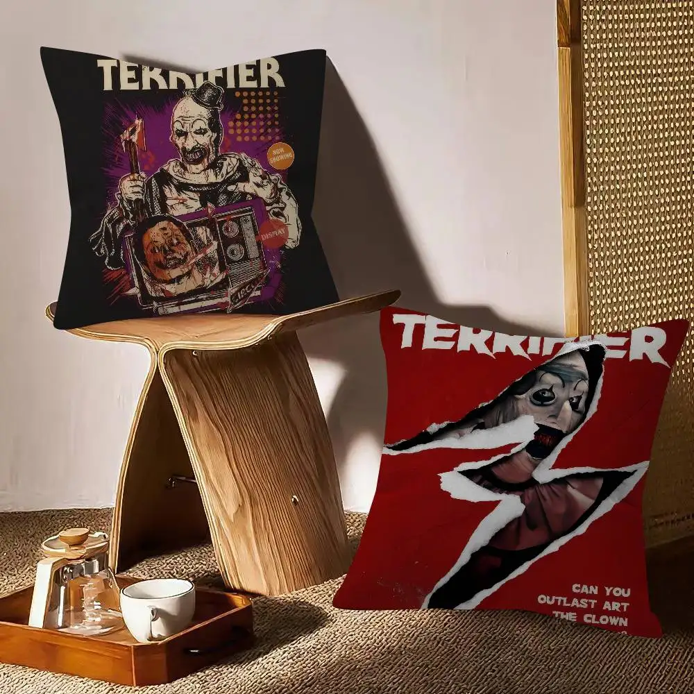 MOVIE T-Terrifiers 2 Anime  Decorative Room Aesthetics Pillow Case Home Decor Bedroom Sofa Bed Couch Pillow Cover 45x45