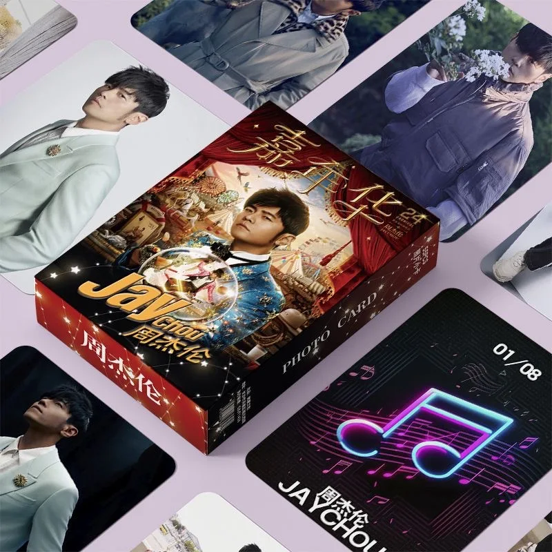 Bview Art Jay Chou Премиум карты в стиле ЛОМО — набор из 55 голографических 3-дюймовых фотокарточек в подарочной упаковке
