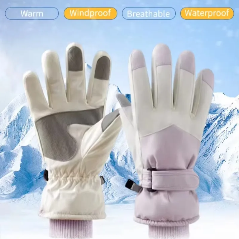 قفازات شتوية جديدة مقاومة للرياح مقاومة للماء تعمل باللمس للرجال والنساء مع قفازات ركوب الدراجات الخارجية السميكة من الصوف