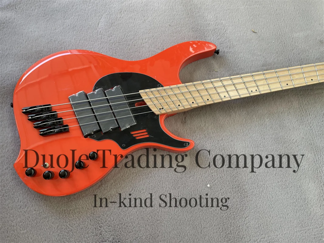 Orange Bass Ding W4 string bass Maple fingerboard Black Single bridge Active Battery case 3 piece pickup factory custom