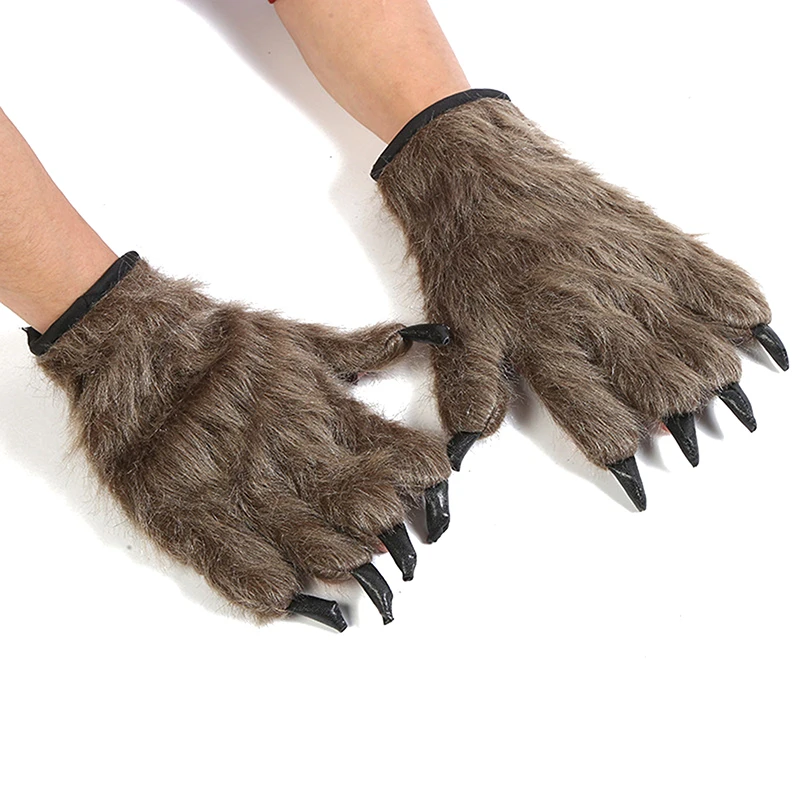 Halloween Wolf Gloves Creative Werewolf Gloves Funny Gorilla Gloves Makeup Stage Hands Paws Claw Cosplay Horror Props 1Pair