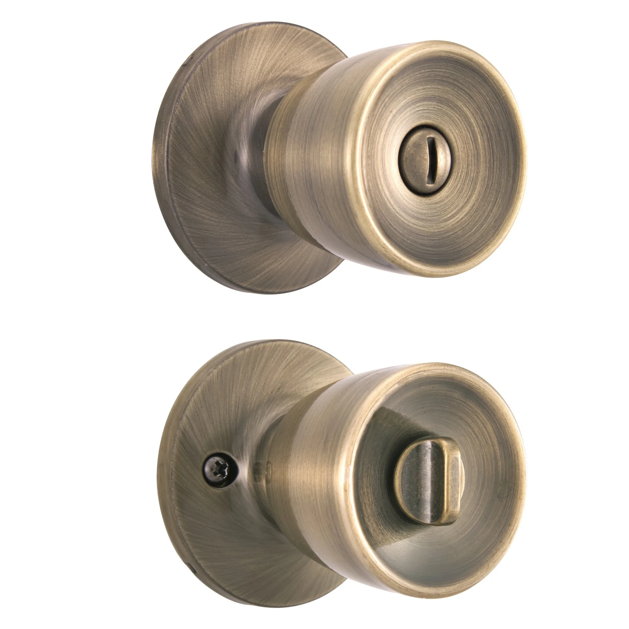 

(4 шт.) Дверная ручка с внутренним замком, классический колокольчик, отделка из античной латуни, простота установки