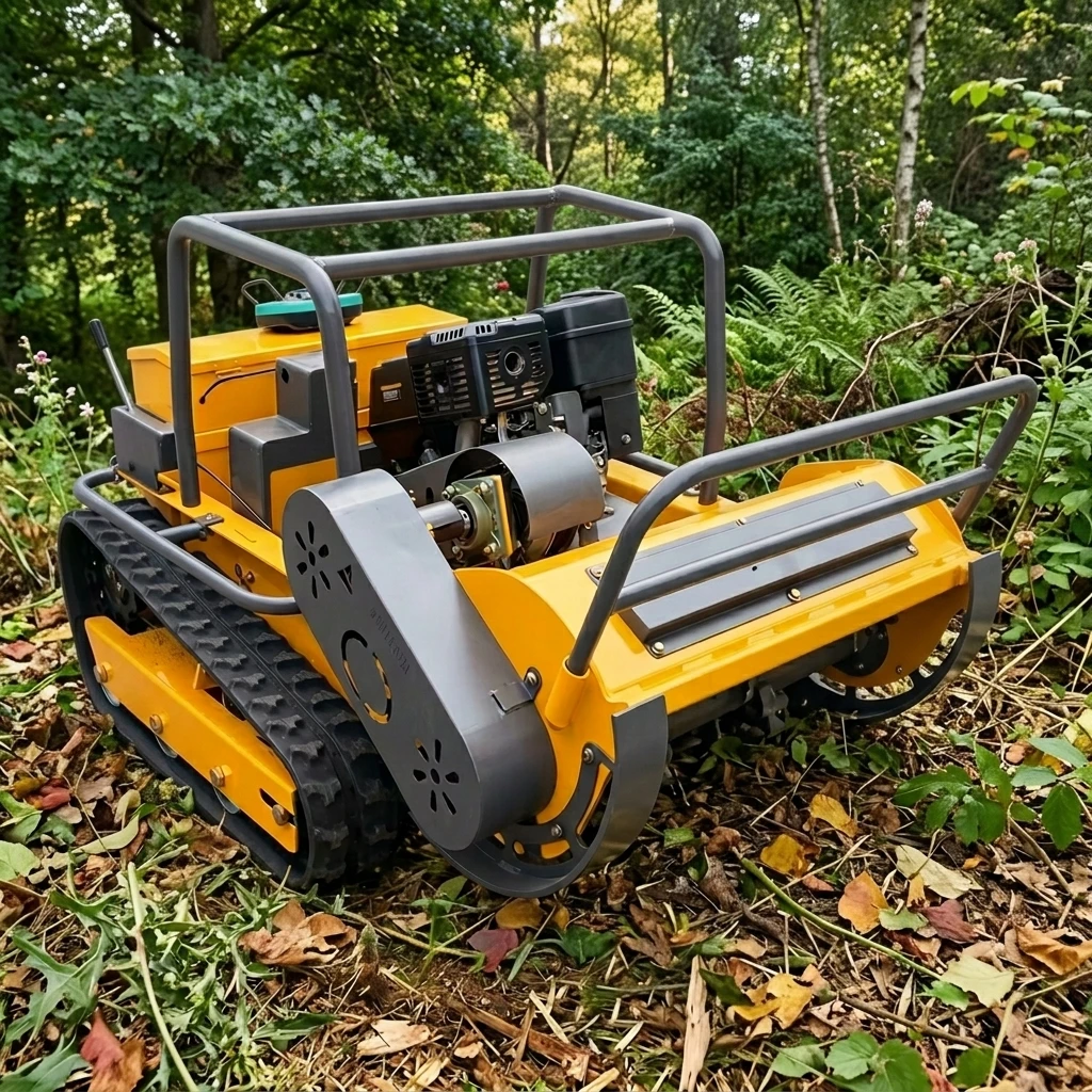 Industrial Grade 4-Stroke 150cc Petrol Engine Flail Mower 300L Rear Grass Box 1500W Power for Slope Lawn Conservation Farms