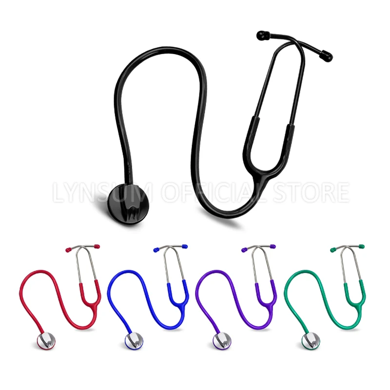 Single Head Professional Medical Adult Cardiology Doctor Stethoscope Cute Estetoscopio for Nurse Student with Earplug & Name Tag