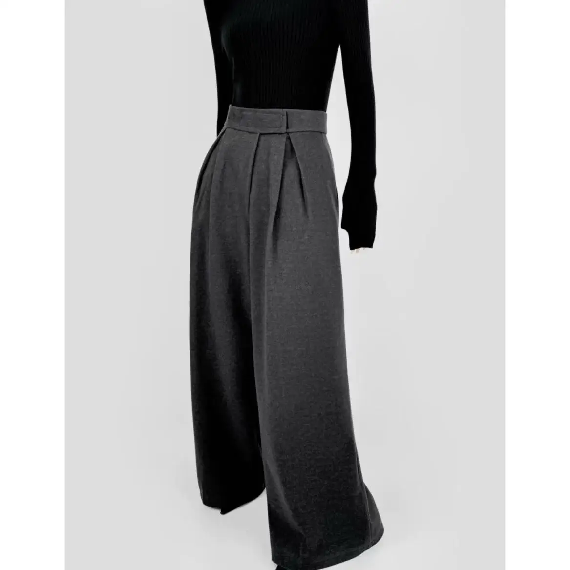 Fall 2025 New High-waisted Pleated Wide-leg Suit Pants