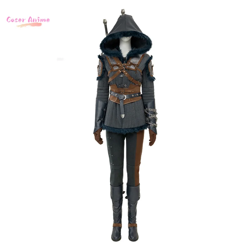 أزياء سيري ويتشر 4 التأثيرية زي سيريلا فيونا إلين ريانون للهالوين كرنفال حفلة عيد الميلاد لعب الأدوار الملابس