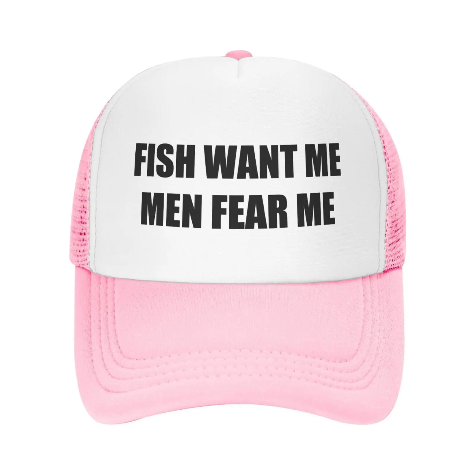 

Fish Want Me Man Fear Me Cap Classic Design Ideal for Daily Wear Hat Casual Cotton Sandwich Baseball Caps