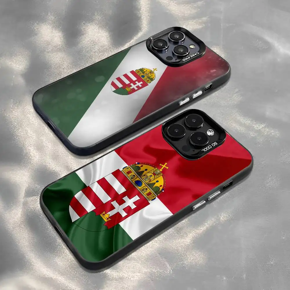 

Hungarian flag Phone Case For iPhone 17,16,15,14,13,12,11 Plus,Pro Max,XS,Colorful Silver Phone case Funda Cover