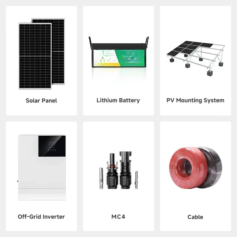 Residential Off-Grid Solar Power System with Home Energy Storage ESS Lithium Ion Battery and MPPT Controller for House Use