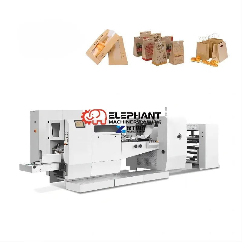 Fully Automatic Multi-Type Shopping Food Paper Bag Making Machine Price Cheap Kraft Paper Bag Making Machine with Handle