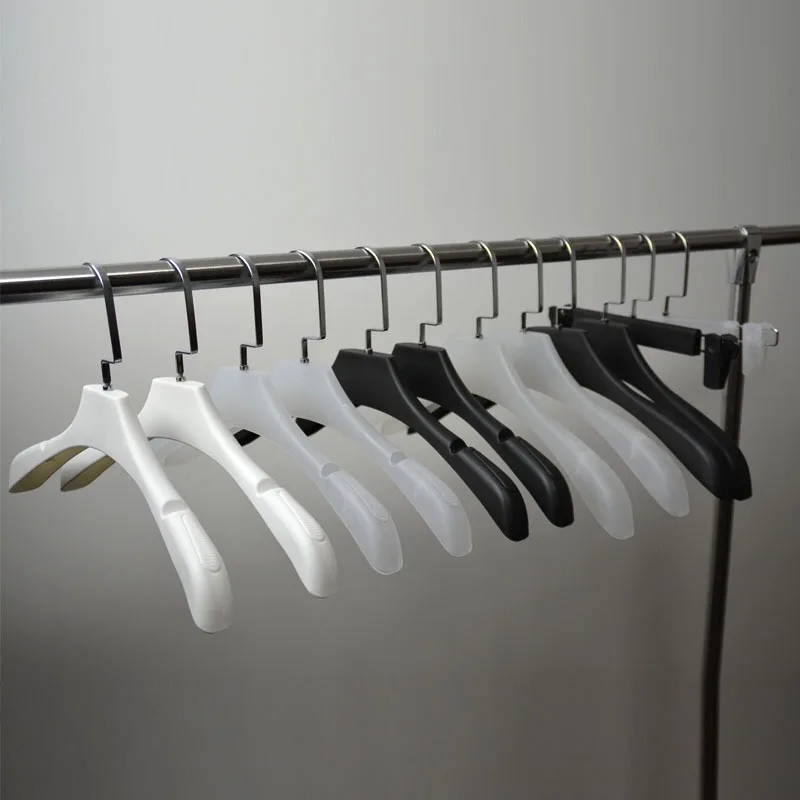 

Wholesalers 10pcs Adult Household Non-slip Hanger Thick and Wide Shoulder Plastic Drying Rack Wardrobe Room Storage Organizer